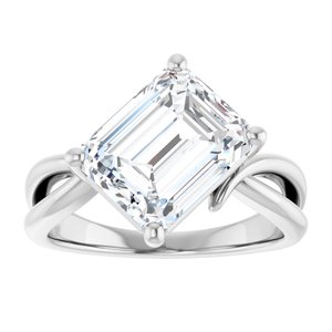 Sterling Silver 10x8 mm Emerald Ring Mounting – image 5