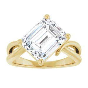 10K Yellow Gold 10x8 mm Emerald Ring Mounting – image 5