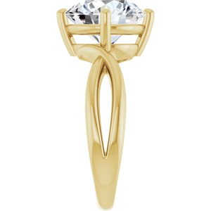 18K Yellow Gold 10 mm Round Ring Mounting – image 7