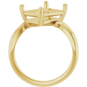 18K Yellow Gold 11x9 mm Emerald Ring Mounting – image 4