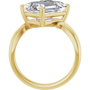 18K Yellow Gold 11x9 mm Emerald Ring Mounting – image 3