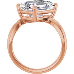18K Rose Gold 11x9 mm Emerald Ring Mounting – image 3