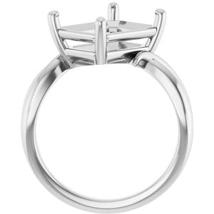 Continuum Sterling Silver 11x9 mm Emerald Ring Mounting – image 4