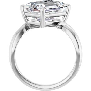 Continuum Sterling Silver 11x9 mm Emerald Ring Mounting – image 3