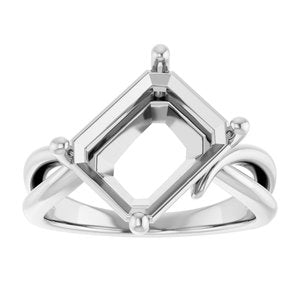 Continuum Sterling Silver 11x9 mm Emerald Ring Mounting – image 6