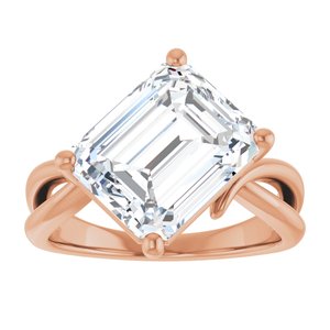 18K Rose Gold 11x9 mm Emerald Ring Mounting – image 5