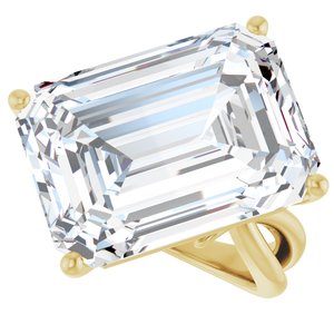 14K Yellow Gold 18x13 mm Emerald Ring Mounting – image 8