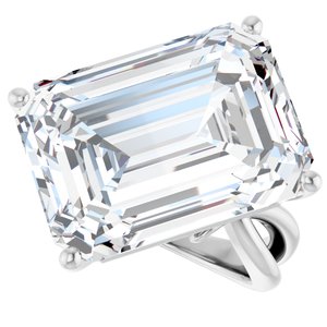 18K White Gold 18x13 mm Emerald Ring Mounting – image 8