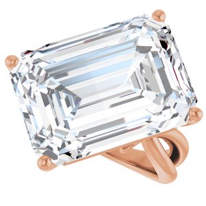 14K Rose Gold 18x13 mm Emerald Ring Mounting – image 8