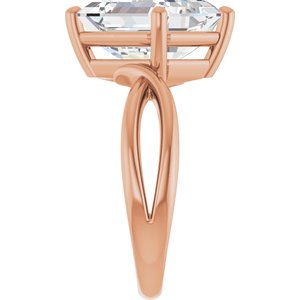18K Rose Gold 11x9 mm Emerald Ring Mounting – image 7