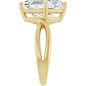 18K Yellow Gold 11x9 mm Emerald Ring Mounting – image 7