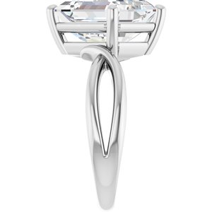 14K White Gold 11x9 mm Emerald Ring Mounting – image 7