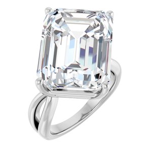Sterling Silver 18x13 mm Emerald Ring Mounting
