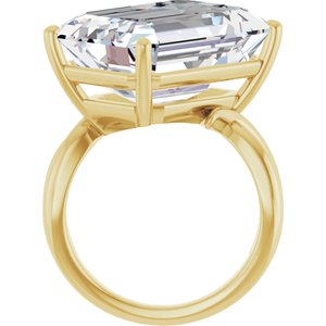 14K Yellow Gold 18x13 mm Emerald Ring Mounting – image 3