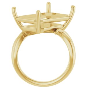 10K Yellow Gold 18x13 mm Emerald Ring Mounting – image 4