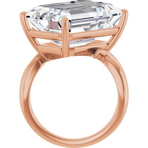 14K Rose Gold 18x13 mm Emerald Ring Mounting – image 3