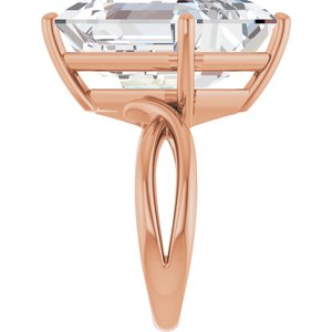 14K Rose Gold 18x13 mm Emerald Ring Mounting – image 7