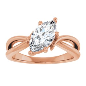18K Rose Gold 10.5x5.5 mm Marquise Ring Mounting – image 5