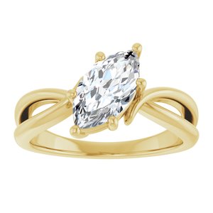 18K Yellow Gold 10.5x5.5 mm Marquise Ring Mounting – image 5