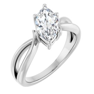 10K White Gold 10.5x5.5 mm Marquise Ring Mounting