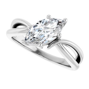 10K White Gold 10.5x5.5 mm Marquise Ring Mounting – image 8