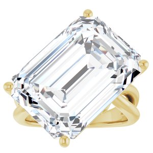 10K Yellow Gold 18x13 mm Emerald Ring Mounting – image 5