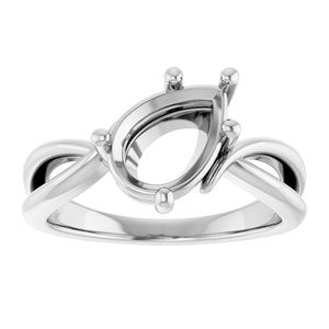 Continuum Sterling Silver 10x7 mm Pear Ring Mounting – image 6