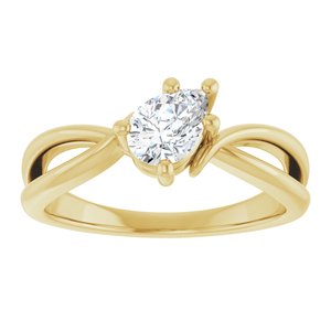 18K Yellow Gold 6.5x4.5 mm Pear Ring Mounting – image 5