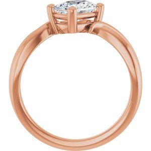 18K Rose Gold 7.5x5.5 mm Elongated Cushion Ring Mounting – image 3