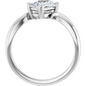 Platinum 7.5x5.5 mm Elongated Cushion Ring Mounting – image 3