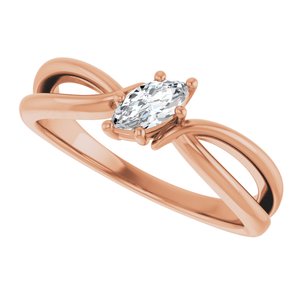 10K Rose Gold 6x3 mm Marquise Ring Mounting – image 8