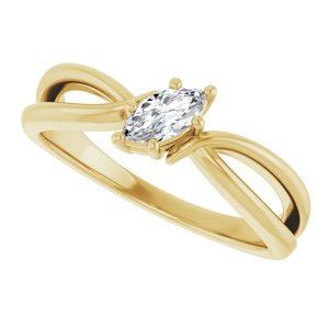 10K Yellow Gold 6x3 mm Marquise Ring Mounting – image 8