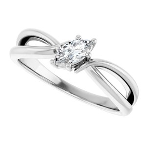 Continuum Sterling Silver 6x3 mm Marquise Ring Mounting – image 8