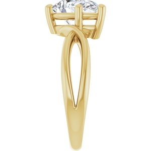 10K Yellow Gold 10x7 mm Pear Ring Mounting – image 7