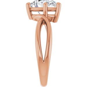 14K Rose Gold 10x7 mm Pear Ring Mounting – image 7
