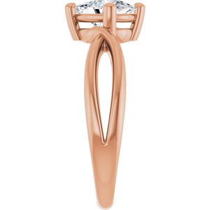 18K Rose Gold 7.5x5.5 mm Elongated Cushion Ring Mounting – image 7
