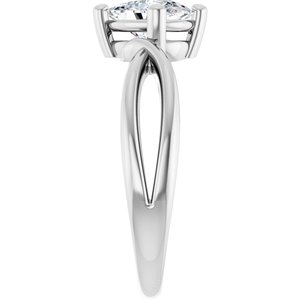 Platinum 7.5x5.5 mm Elongated Cushion Ring Mounting – image 7