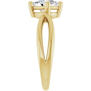 10K Yellow Gold 7.5x5.5 mm Elongated Cushion Ring Mounting – image 7