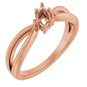 10K Rose Gold 6x3 mm Marquise Ring Mounting – image 2