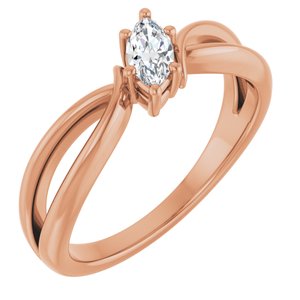 10K Rose Gold 6x3 mm Marquise Ring Mounting