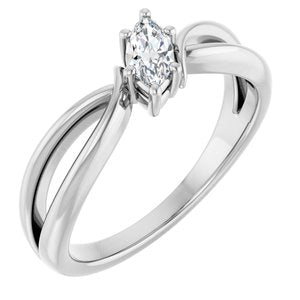 Continuum Sterling Silver 6x3 mm Marquise Ring Mounting