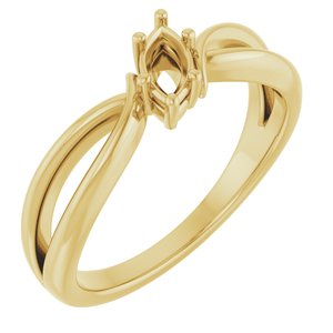 18K Yellow Gold 6x3 mm Marquise Ring Mounting – image 2
