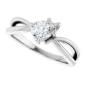 10K White Gold 6.5x4.5 mm Pear Ring Mounting – image 8