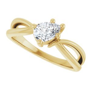18K Yellow Gold 6.5x4.5 mm Pear Ring Mounting – image 8