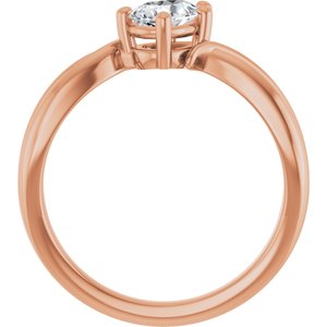 10K Rose Gold 6.5x4.5 mm Pear Ring Mounting – image 3