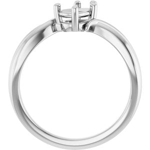 10K White Gold 6.5x4.5 mm Pear Ring Mounting – image 4