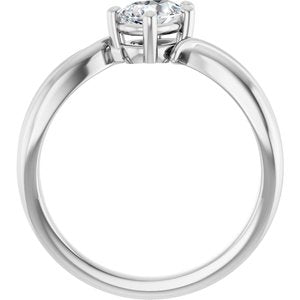 14K White Gold 6.5x4.5 mm Pear Ring Mounting – image 3
