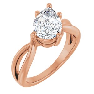 14K Rose Gold 10x7 mm Pear Ring Mounting