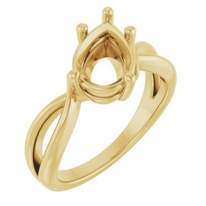 14K Yellow Gold 10x7 mm Pear Ring Mounting – image 2