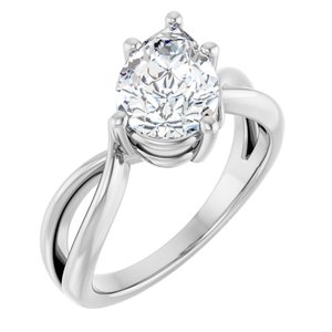 Sterling Silver 10x7 mm Pear Ring Mounting